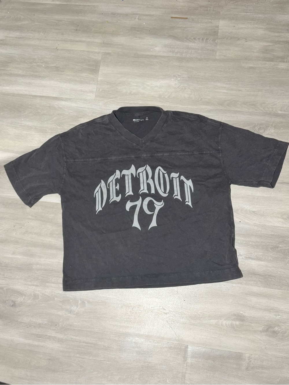 Hollister Black Heavyweight Baggy Crop Tee